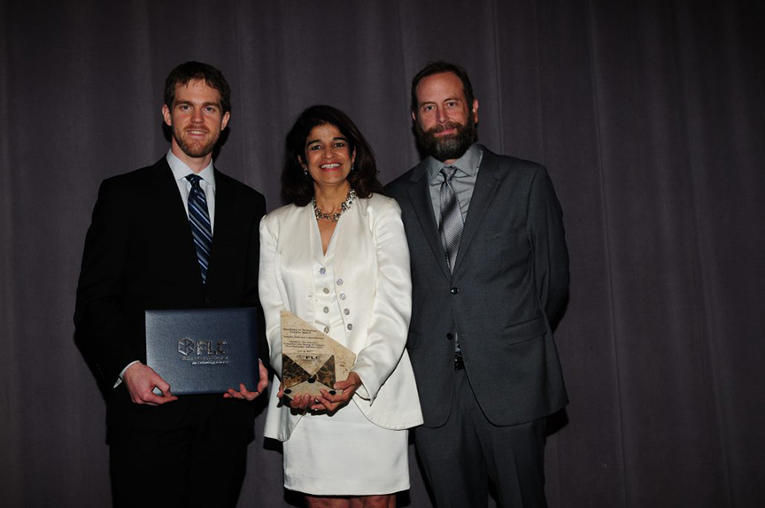 Award Ceremony (from left to right): Matt Carlson from Sandia, Yasmin Dennig from Sandia, Aaron Wildberger from VPE.